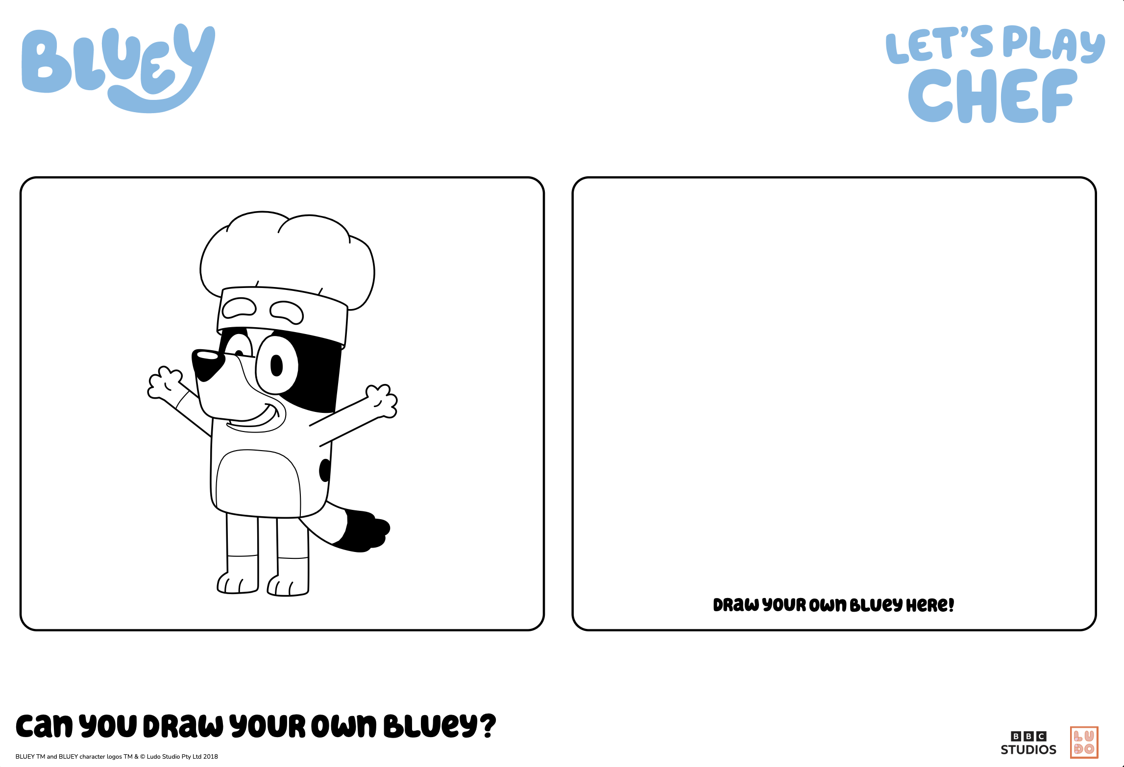 Bluey – Draw Your Own Chef Bluey